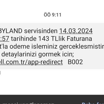 Mobbyland İzinsiz Mobil Ödeme Ve 143 TL'lik Haksız Çekim