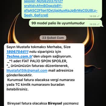 Techno.com.tr Spoiler Sipariş Ettim Gelmedi