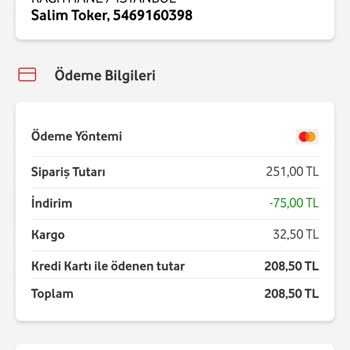 Vodafone Her Şey Yanımda Kargo Ücretimi İade Etmiyor