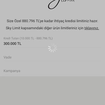 VakıfBank Sky Limit İhtiyaç Kredisi Donuyor