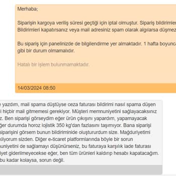 Hepsiburada Siparişi Mail İle Bildirilmedi