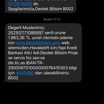 Destek Bilişim Yeni Alınmış Telefonun Garanti Kapsamında Onarılmaması