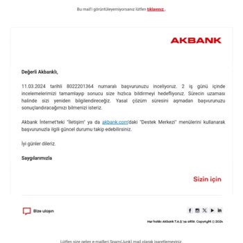 Akbank Para Ters İşlem Sorunu, İlgi Sıfır