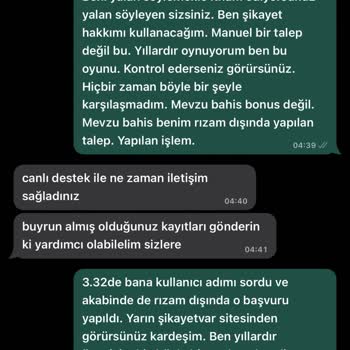 Extrabet Rızam Dışında Profilime Giriş Yaparak İşlem Yaptı.