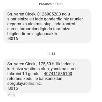 Watsons İade Paramı Eksik Verdiler