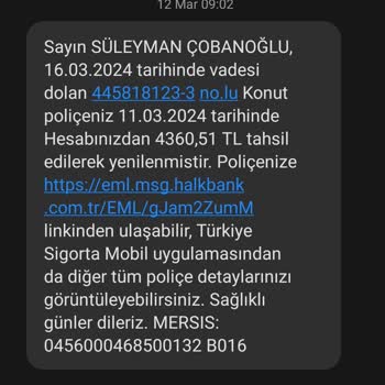 Türkiye Sigorta İzinsiz Konut Poliçesi
