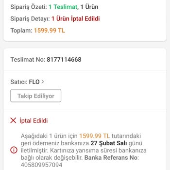 Trendyol Siparişleri İptal Ediyor.