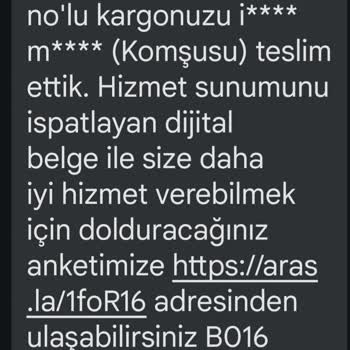 Aras Kargo Teslimat Şikayeti. Kargomu Bir Yere Bırakıp Gitti