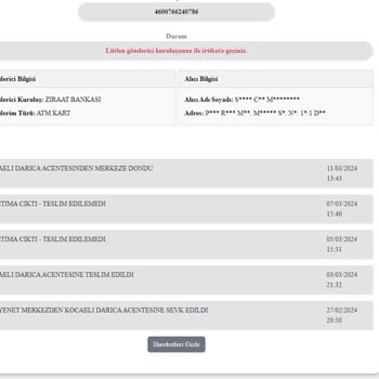Kuryenet 4600769794286 Numaralı Gönderi Ve Bankkart Hakkında