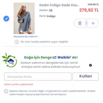 LC Waikiki İndirim Kuponu Kullanılamaması