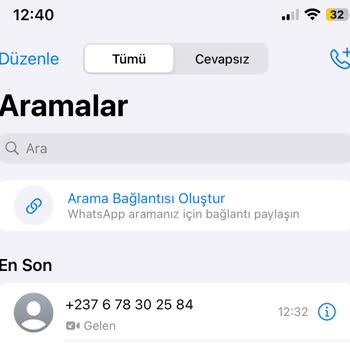 WhatsApp Üzerinden Görüntülü Arama