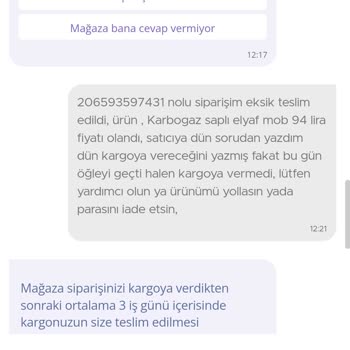 N11 İki Üründen Birini Göndermedi Mağdurum