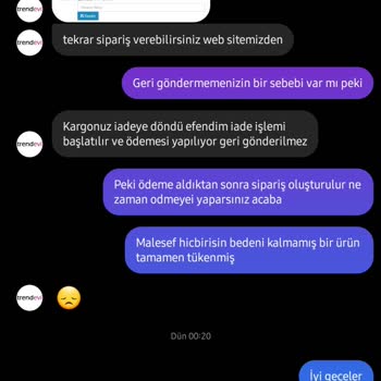 Trendevi Paramı İade Etmiyor