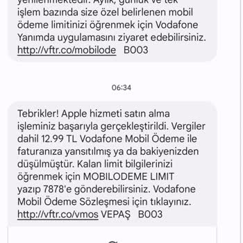 Apple Ve Vodafone Mobil Ödeme Sorunu