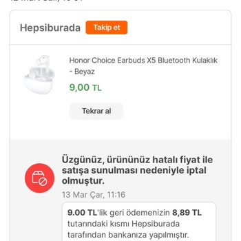Hepsiburada Hatalı (yanıltıcı) Fiyat Değişikliği