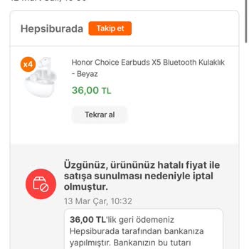 Hepsiburada Hatalı (yanıltıcı) Fiyat Değişikliği