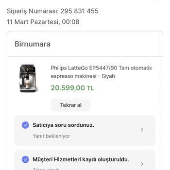 Birnumara.com Hepsiburada'dan Alınan Kahve Makinesi Sorunu