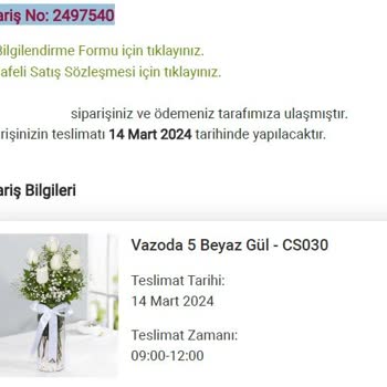 Ciceksepeti.net Olmayan Çiçeği Satıyor Ve Saatinde Çiçeği Göndermiyor