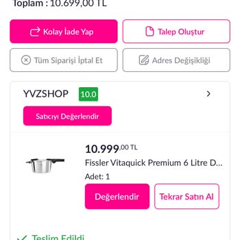 Fissler Marka Düdüklü Tencere