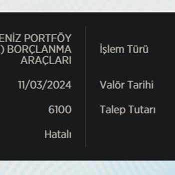 Ziraat Bankası Fon Emri Talimat Durumu Hatalı