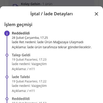 N11 İade Kabul Etmiyor