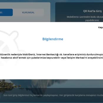 Denizbank Mobil Erişim Engeli