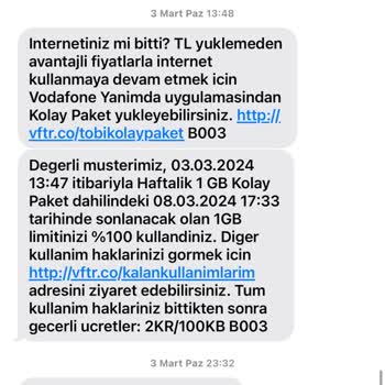 Vodafone Faturalı Hatta Geçemiyorum Şikayet