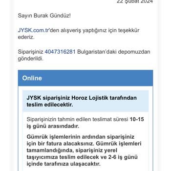 Jysk Ürün Teslimatın Yapılmaması Muhatap Olmaması