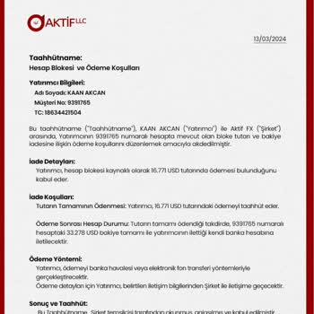 Aktif FX Yatırım Vaadiyle Kaybettiğim Binlerce Dolar