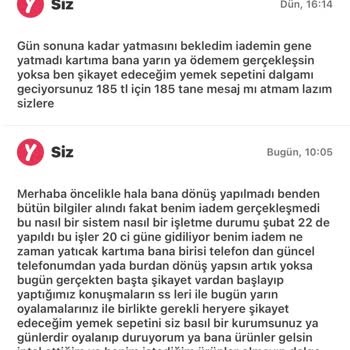 Yemek Sepeti Ücret İademi Yapmıyor 1 Yanılmak Üzere