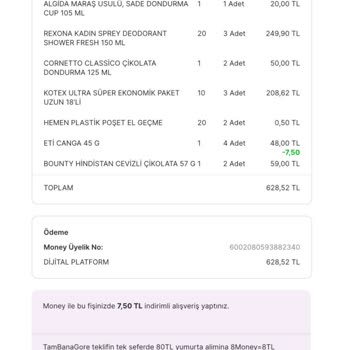 Migros Hemen Uygulamasından Fazla Ücret Alındı, İadesi Yapılmadı.