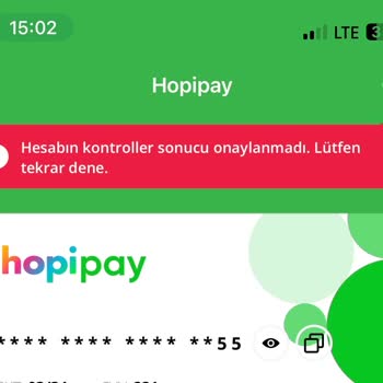 Hopipay Hopi Uygulaması Kart Çıkartma Sorunu