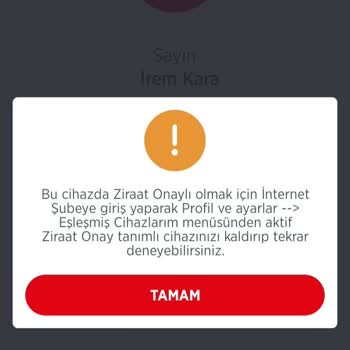 Ziraat Mobil Bankacılık Cihaz Eşleştirme Sorunu