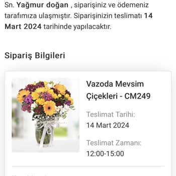 Çiçek Market Eksik Çiçek Gönderildi.
