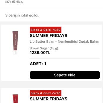 Sephora Siparişimi İptal Etti