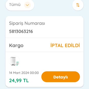 ebebek Ürünümün İptal Edilmesi