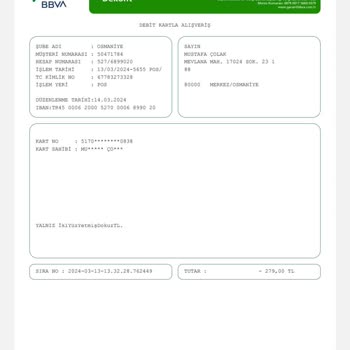 Garanti BBVA Bilgim Dışında Banka Hesabımdan Ödeme Alındı.