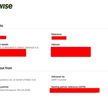 Ziraat Bankası Kapalı Dolar Hesabıma Yaptığım Wise Transferinin İade Edilmiyor