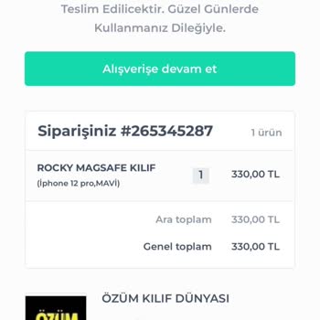 Shopier Özüm Kılıf Dünyası Pahalı Ürün Gösterip Ucuz Alakasız Ürün Gönderiyor