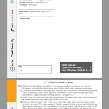 Flavel Akhisar Arçelik Yetkili Servisi Servis Kaydı İptali