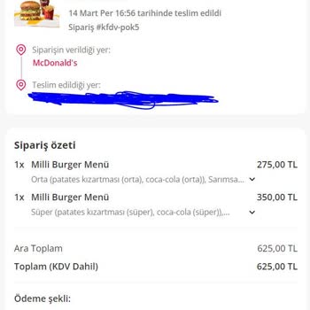 Yemeksepeti.com Eksik Ürün Gönderimi Büyük Hayal Kırıklığı!