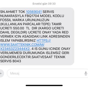 Saat & Saat Saatten Kaynaklı Hata Bana Mal Edilmemeli