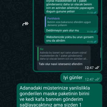 Partifabrik Ürünleri Eksik Göndermesi, Etik Dışı Tutumu, Ulaşılamaması