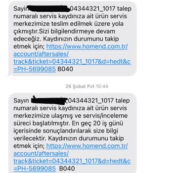 Homend Servis İşlemlerinde Yardımcı Olmuyor