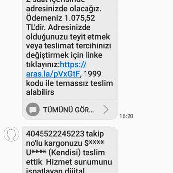 Aras Kargo Hatanın Acil Düzeltilmesini Sağlayın!