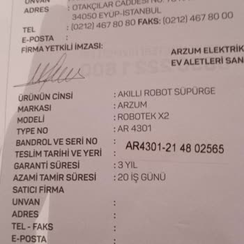 Arzum X2 Robot Süpürge Tamir Süresi Aşması Ve Ürünü Tedarik Sorunu