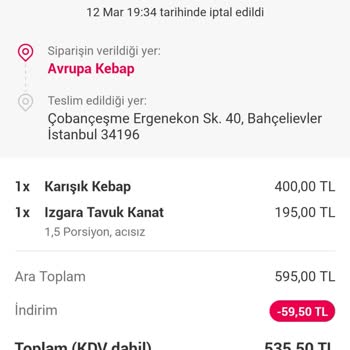 Yemeksepeti Paramı İade Edin