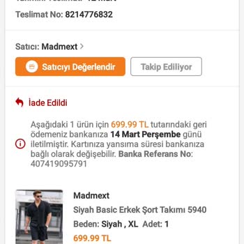 Trendyol Express Kargom Geri İade Edildi