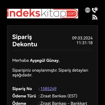 İndeks Kitap Siparişim Hala Kargoya Verilmedi