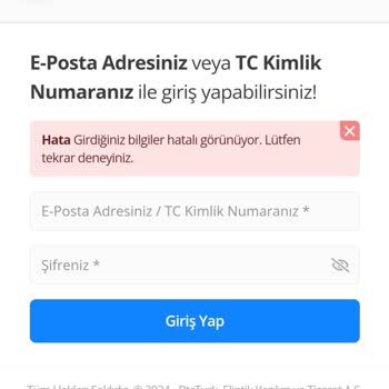 BTCTURK Şifre Yenilemede Hata